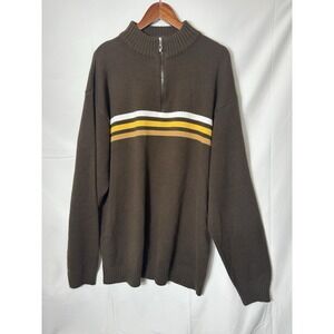 Vintage Mens PJ Mark Collared 1/4 Zip Sweater Pullover‎ 3X  Coogi Style Y2K Rare